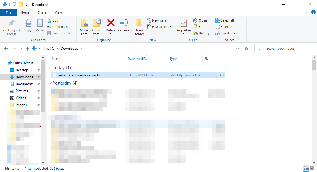 GNS3 Install Network Automation Appliance