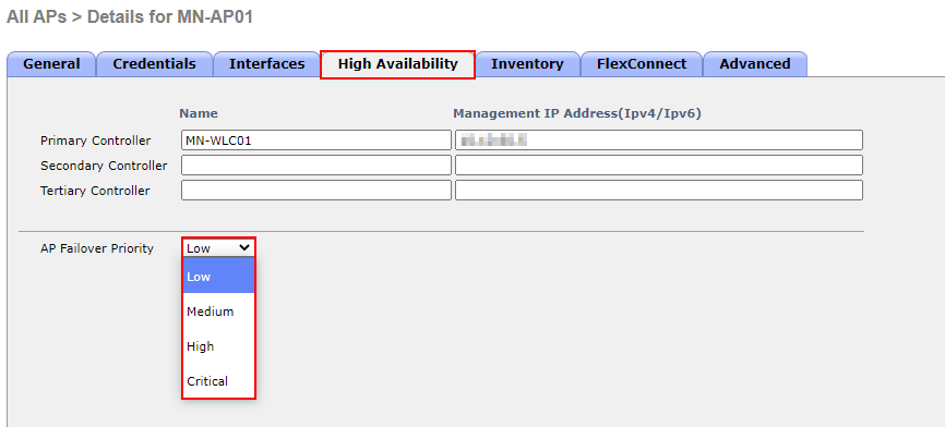 AP Prioritization Configuration