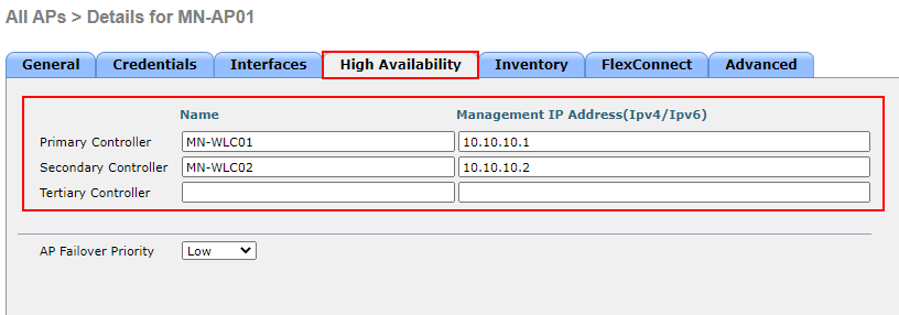 Applying AP Redundancy Configuration