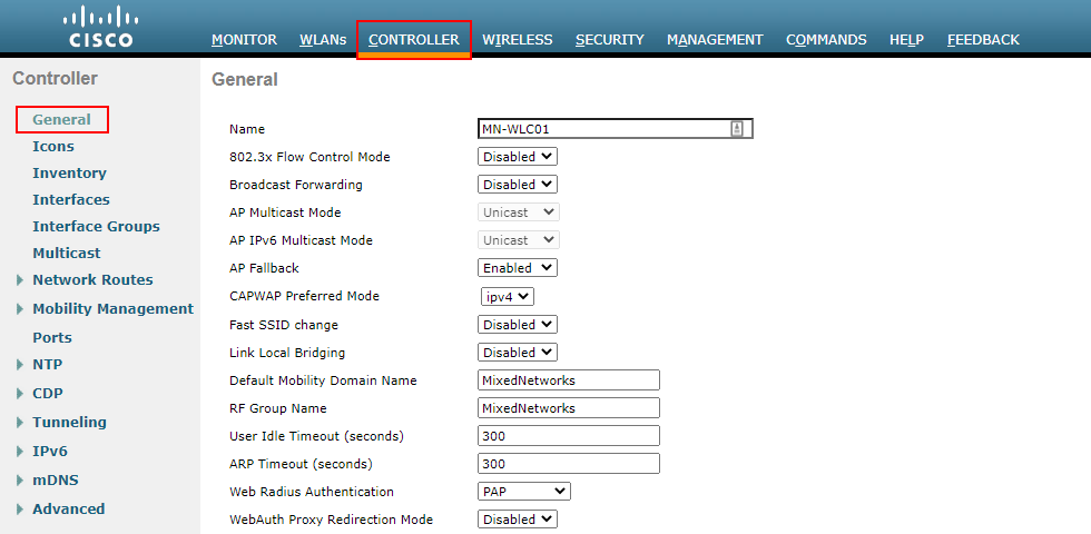 General Controller Configuration