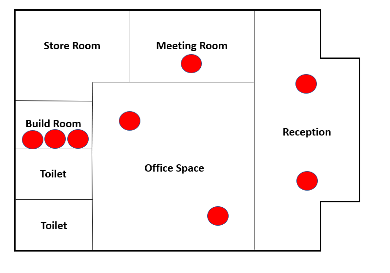 Office Floor Plan - Three Additional APs