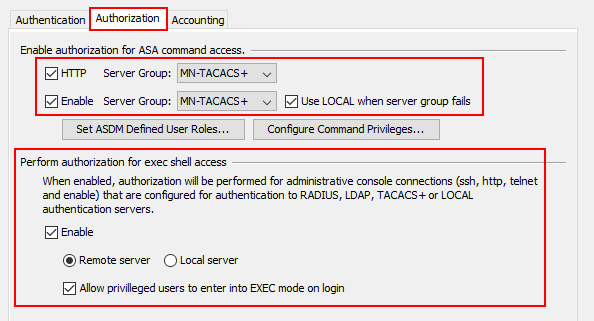 ASA AAA Authorization Configuration