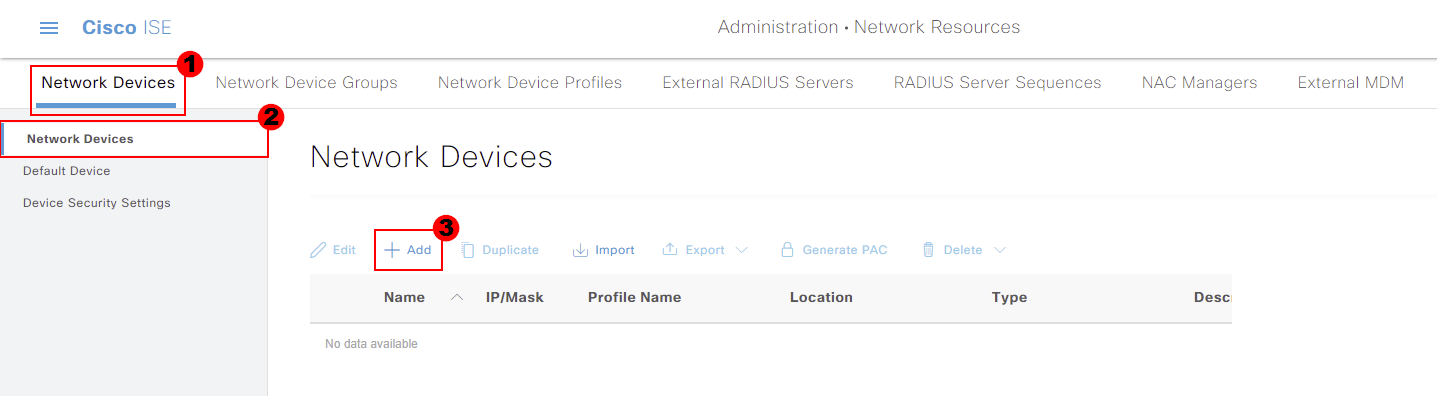 Cisco ISE - Network Devices Create