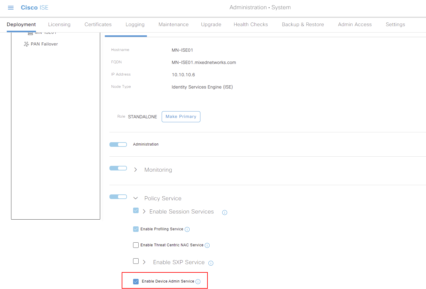 Cisco ISE - TACACS Enable Feature