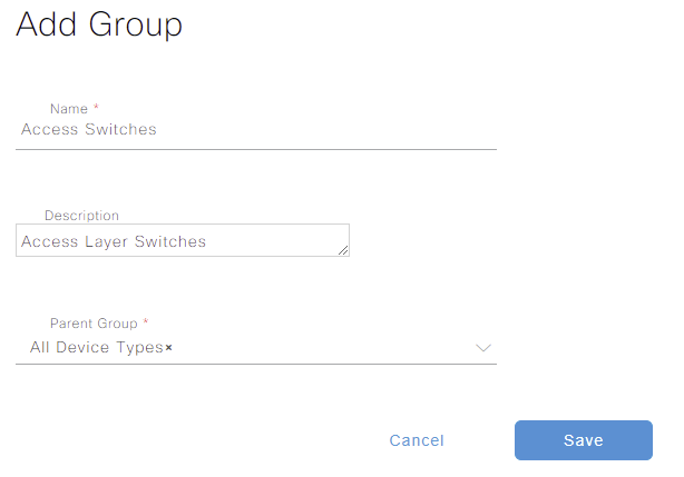 Network Device Groups Add Device Type