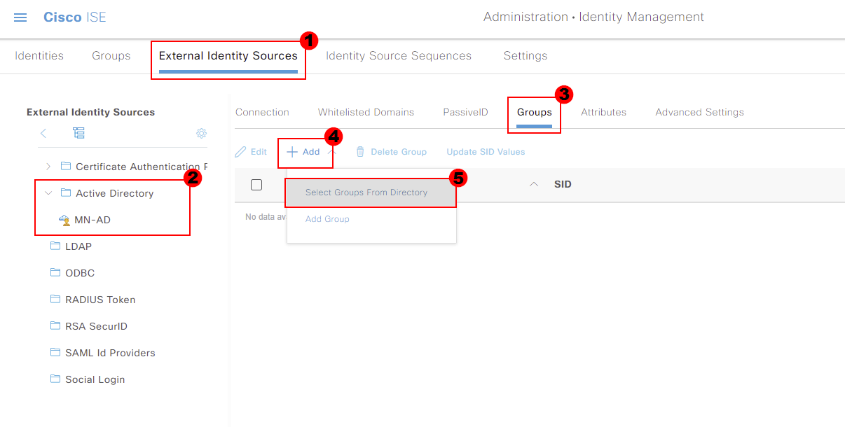 Cisco ISE - Active Directory Navigation